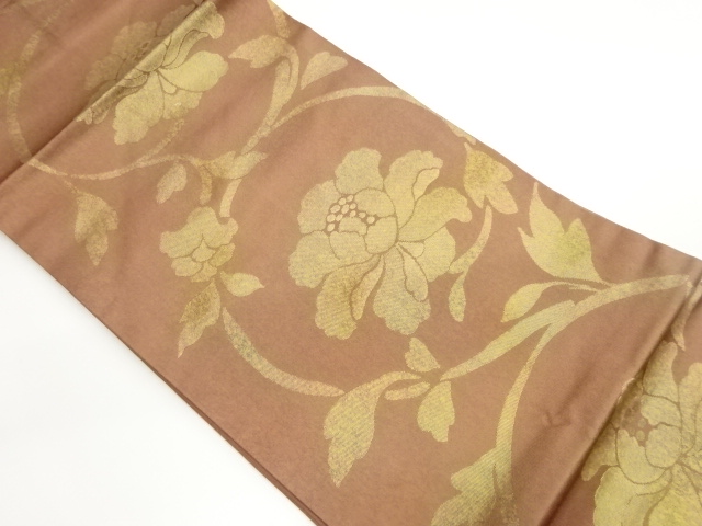 JAPANESE NAGOYA OBI / WOVEN FLOWER ARABESQUE